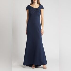 Wrap Neckline Scuba Crepe Gown
Eliza J